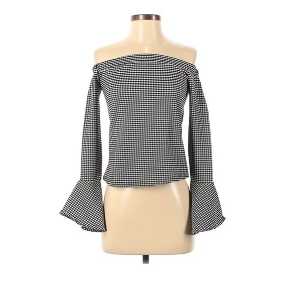 🆕Boohoo Off The Shoulder Gingham Top - Picture 2 of 7